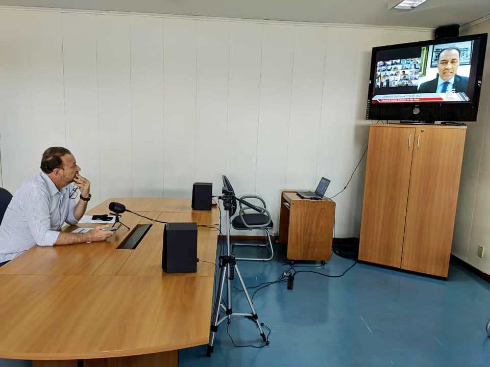 foto01 Prefeito Edinho acompanha posse da nova mesa diretora do Tribunal de Contas do Estado 01fev21